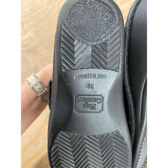 FINN COMFORT AUSSEE SOFT Black/Croc Slip On Mules Shoes Size EU 39 / US 8 - Picture 6 of 13